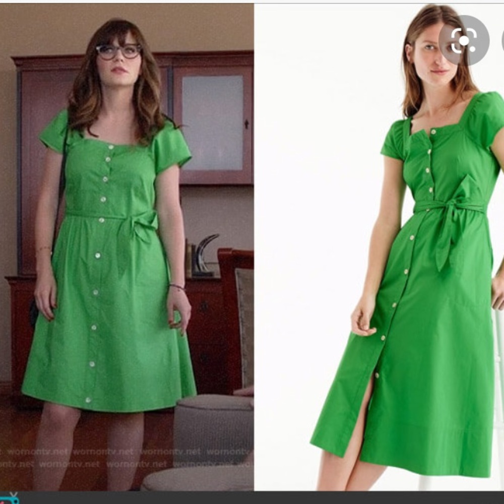 JCrew Green Cotton Dress